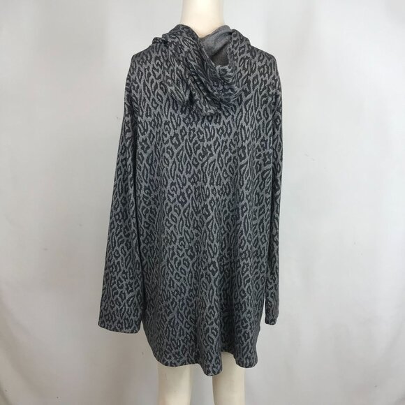 SOFT SURROUNDINGS - WOMEN'S LARGE - GRAY FULL ZIP HOODED ANIMAL PRINT JACKET - Picture 5 of 9